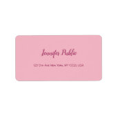 Handschrift Tekst handschrift Elegant roze modern  Etiket (Voorkant)
