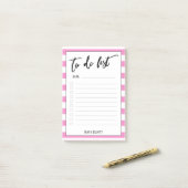 Handschrift to do list roze strepen, gevoerd post-it® notes (Op bureau)