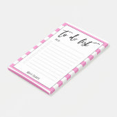 Handschrift to do list roze strepen, gevoerd post-it® notes (Schuin)