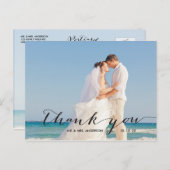 handschrift | Trouwfoto Dank u Briefkaart (Voorkant / Achterkant)