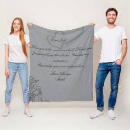 Handschrift typografie grijs Fleece Blanket