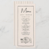 Handschrift Typografie Retro Bruiloft Menu (Voorkant / Achterkant)