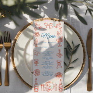 Handschrift Typografie Retro Bruiloft Menu