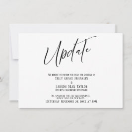 Handschrift uitgesteld bruiloft update eenvoudige  kaart