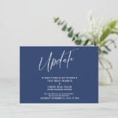 Handschrift uitgesteld bruiloft update marine Kaar Kaart (Staand voorkant)