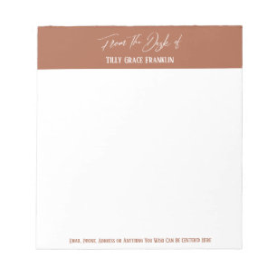 Handschrift van de bureau van Terracotta Notitieblok