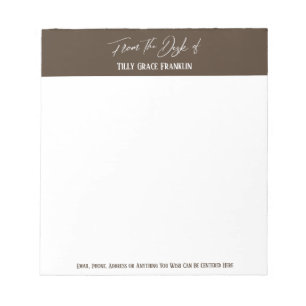 Handschrift van het bureau van Rich Chocolate Brow Notitieblok