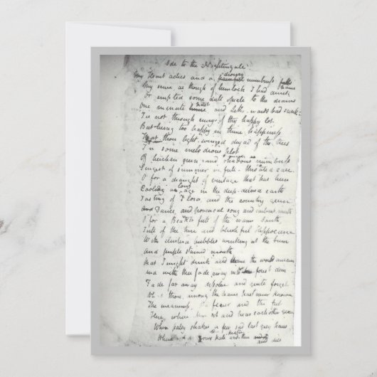 Handschrift van Keats' Ode aan een nachtegaal (Voorkant)