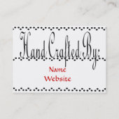 Handschrift: Visitekaartjes (Achterkant)