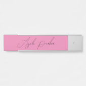Handschriftafbeelding Eenvoudige roze professionel Deurbordje (Voorkant)