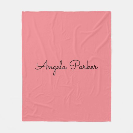 Handschriftafbeelding Eenvoudige roze professionel Fleece Deken (Voorkant)
