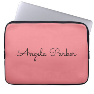 Handschriftafbeelding Eenvoudige roze professionel Laptop Sleeve