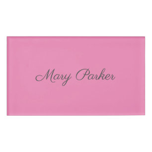 Handschriftafbeelding Eenvoudige roze professionel Naambadge
