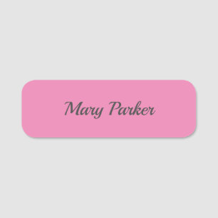 Handschriftafbeelding Eenvoudige roze professionel Naamplaatje