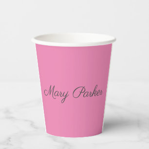 Handschriftafbeelding Eenvoudige roze professionel Papieren Bekers