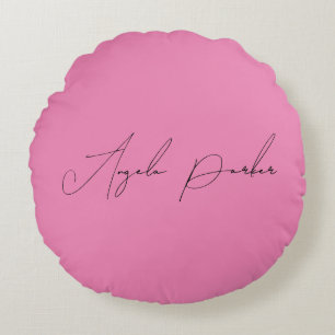 Handschriftafbeelding Eenvoudige roze professionel Rond Kussen