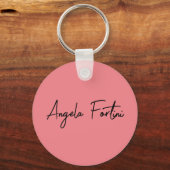 Handschriftafbeelding Eenvoudige roze professionel Sleutelhanger (Achterkant)