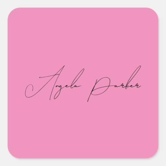 Handschriftafbeelding Eenvoudige roze professionel Vierkante Sticker (Voorkant)