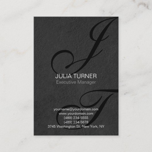 Handschriftafbeelding grijs Uniek Visitekaartje (Voorkant)