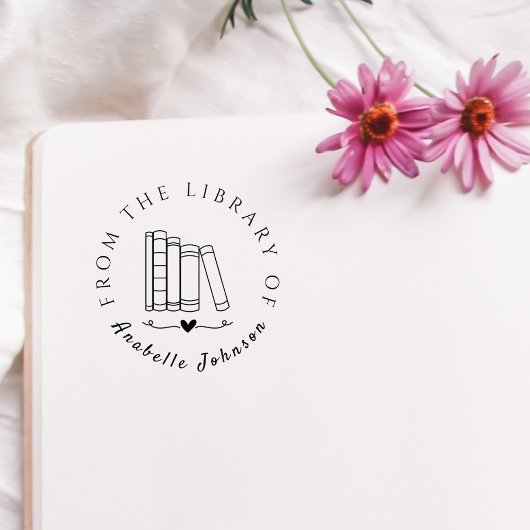  handschriftboeken uit de bibliotheek 	rubberstempel