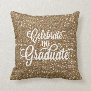 HANDSCHRIFTELIJKE FAUX GOLD GLITTER AFSTUDEREN PIL KUSSEN