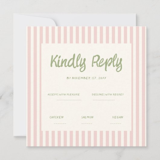 Handschriftherretro Wedding Rsvp Uitnodiging (Voorkant)