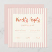 Handschriftherretro Wedding Rsvp Uitnodiging (Voorkant / Achterkant)
