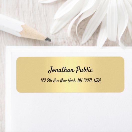 Handscript Gold Modern Simple Sjabloon Elegant Etiket (Insitu)