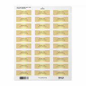Handscript Gold Modern Simple Sjabloon Elegant Etiket (Full Sheet)