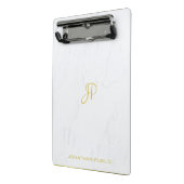 Handscript Gold Monogram Professional Cool Marble Mini Klembord (Angled2)