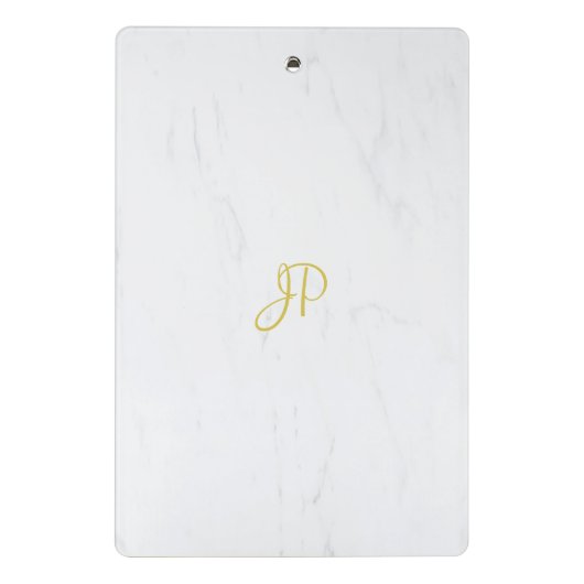 Handscript Gold Monogram Professional Cool Marble Mini Klembord (Achterkant)