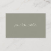 Handscript Simple Modish Elegant Green Sjabloon Visitekaartje (Voorkant)