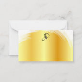 Handscriptmonogram Elegant Faux Gold-Sjabloon Notitiekaartje (Achterkant)