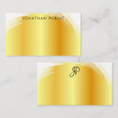 Handscriptmonogram Elegant Faux Gold-Sjabloon Notitiekaartje (Voorkant / Achterkant)