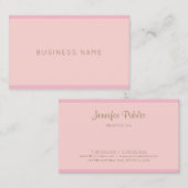 Handscriptnaam Plain Elegant roze goudvormig Visitekaartje (Voorkant / Achterkant)