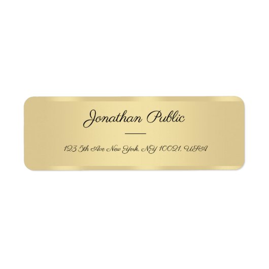 Handscripttekst Faux Gold-Sjabloon legant Etiket (Voorkant)