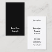 Handscripttekst zwart-wit retro visitekaartje (Voorkant / Achterkant)