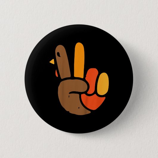 Handse Thanksgiving Dag Koel Symbool Herfst Ronde Button 5,7 Cm (Voorkant)