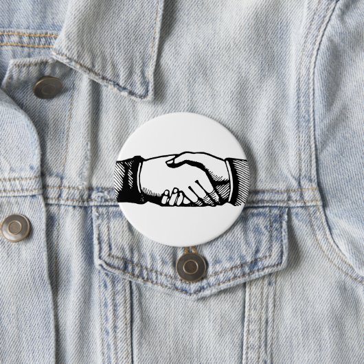 Handshake-Button met Retro  handen Ronde Button 7,6 Cm (In situ)