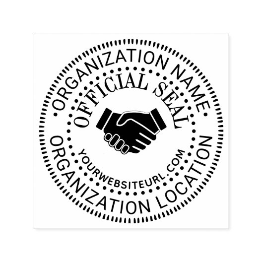 Handshake Generic Custom Official Seal NM Loc URL Zelfinktende Stempel (Design)