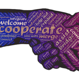 Handshake verbindt Inspirerend Word Art Poster