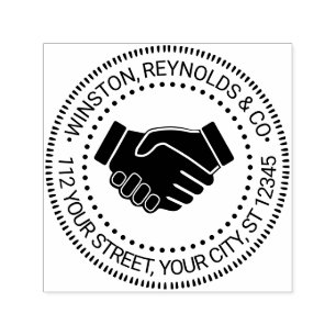 Handshake Zakelijk Professioneel Naam Retn Adres Zelfinktende Stempel