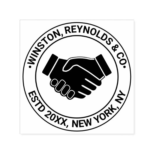 Handshake Zakelijke Professionele Naam Este Datum Zelfinktende Stempel (Design)