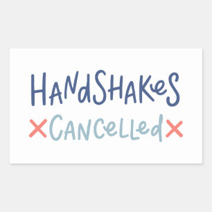 Handshakes geannuleerd rechthoekige sticker