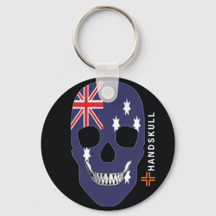 HANDSKULL Australia, Happy skull, Australia flag Sleutelhanger