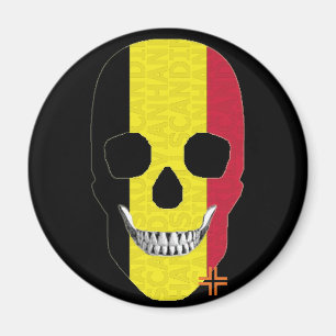 HANDSKULL België ronde magneet B2