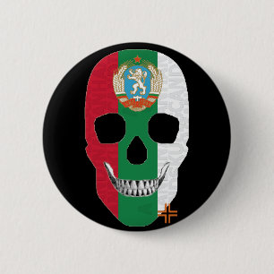 HANDSKULL Bulgarije Ronde Badge zwart B2 Button 5,7 Cm
