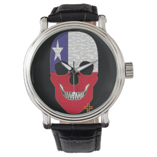 HANDSKULL Chile horloge mannen lederen B2