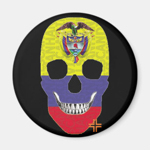 HANDSKULL Colombia ronde magneet B2