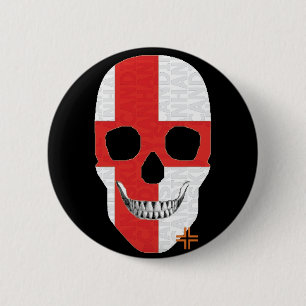 HANDSKULL Engeland Ronde Badge zwart B2 Button 5,7 Cm